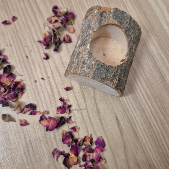 Handmade Wooden Tea Light Candle Holder - Picture 4 of 4